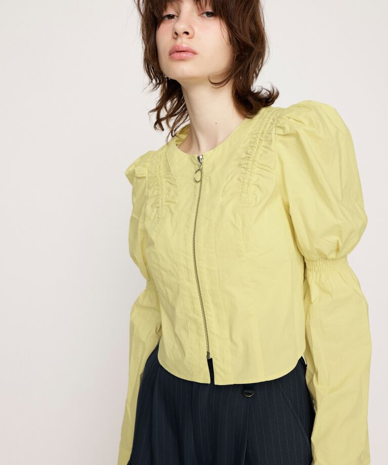 SLY「FRONT ZIP SHIRRING ブラウス」|シャツ・ブラウス|