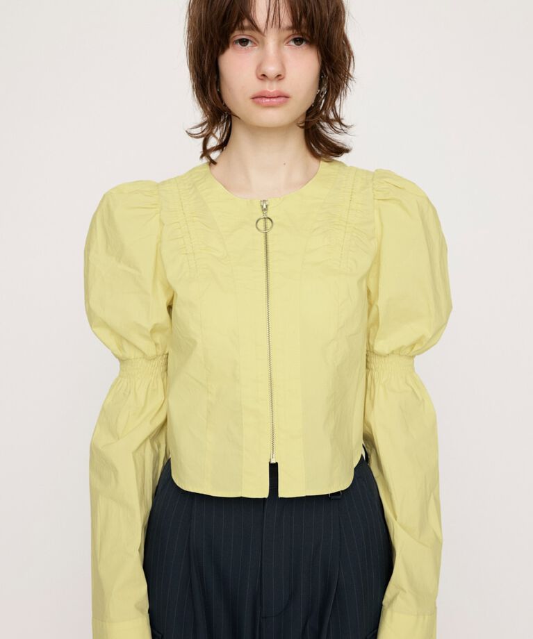 SLY「FRONT ZIP SHIRRING ブラウス」|シャツ・ブラウス|