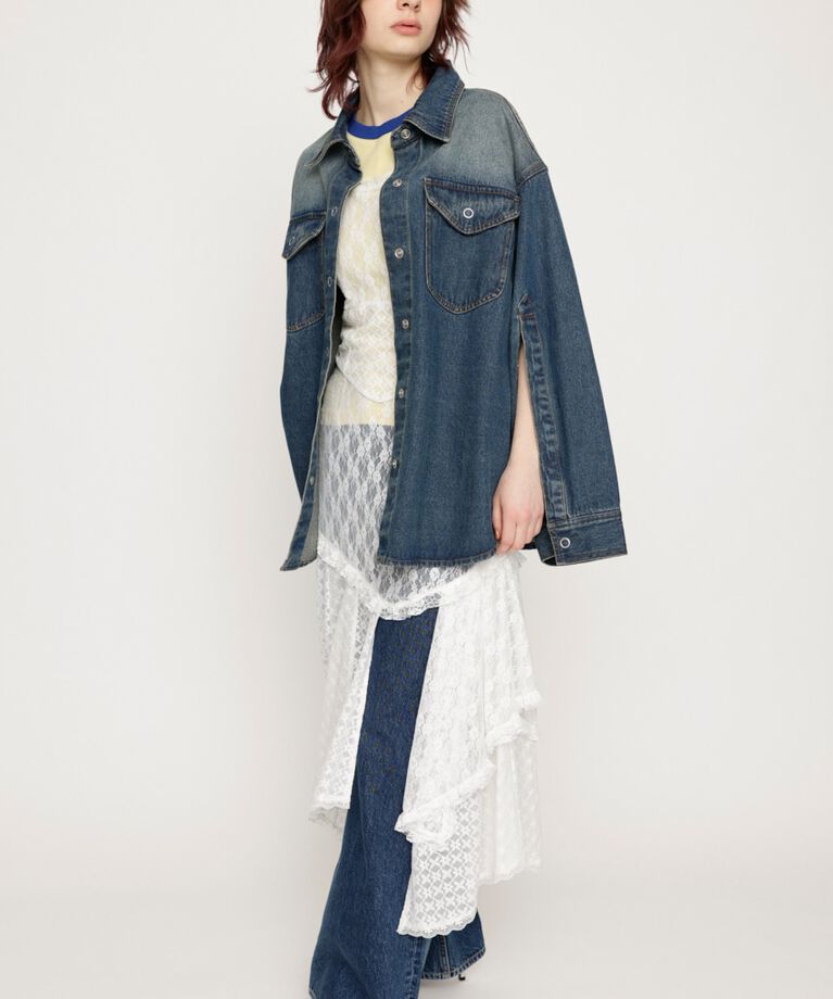 SLY「ARM SLIT DENIM SH ジャケット」|デニムジャケット|