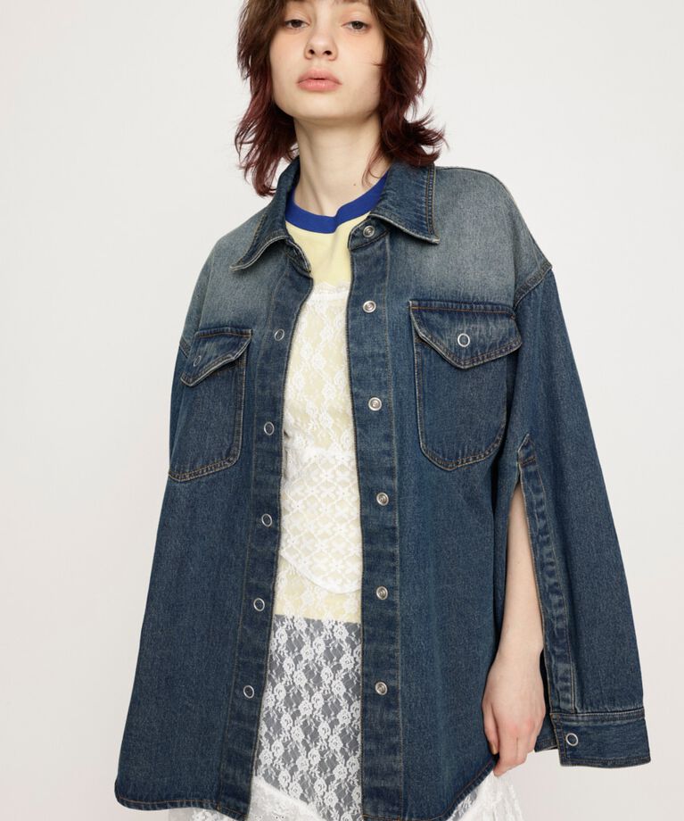 SLY「ARM SLIT DENIM SH ジャケット」|デニムジャケット|