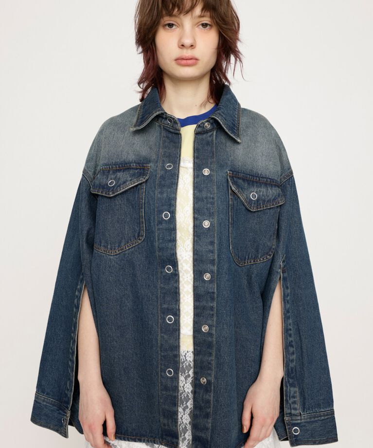 SLY「ARM SLIT DENIM SH ジャケット」|デニムジャケット|