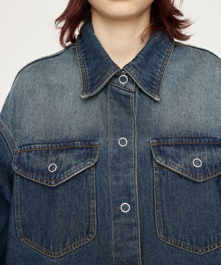 SLY「ARM SLIT DENIM SH ジャケット」|デニムジャケット|