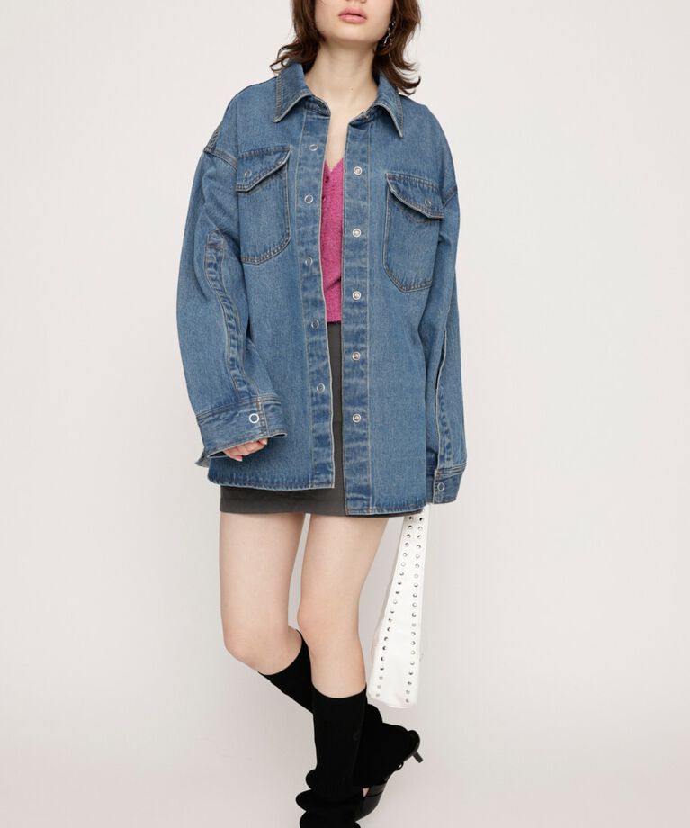 SLY「ARM SLIT DENIM SH ジャケット」|デニムジャケット|