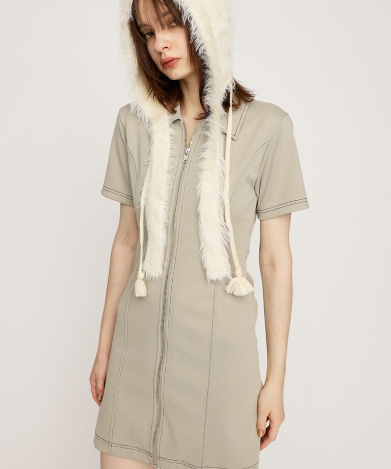 SLY「FRONT ZIP BACK OPEN ショートワンピース」|ワンピース|