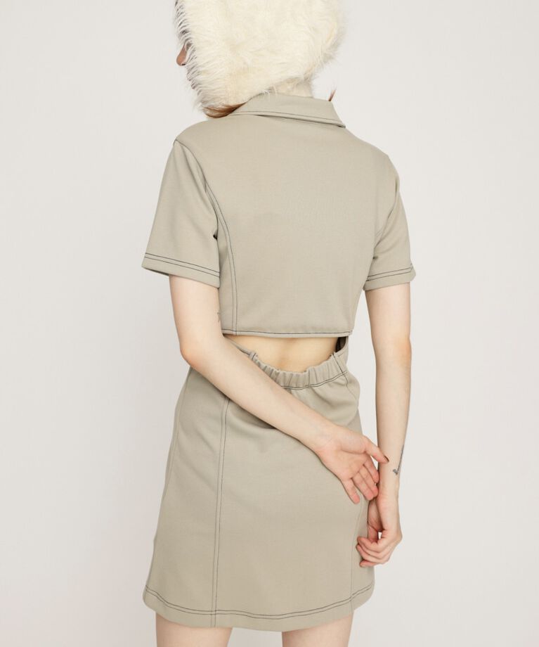 SLY「FRONT ZIP BACK OPEN ショートワンピース」|ワンピース|