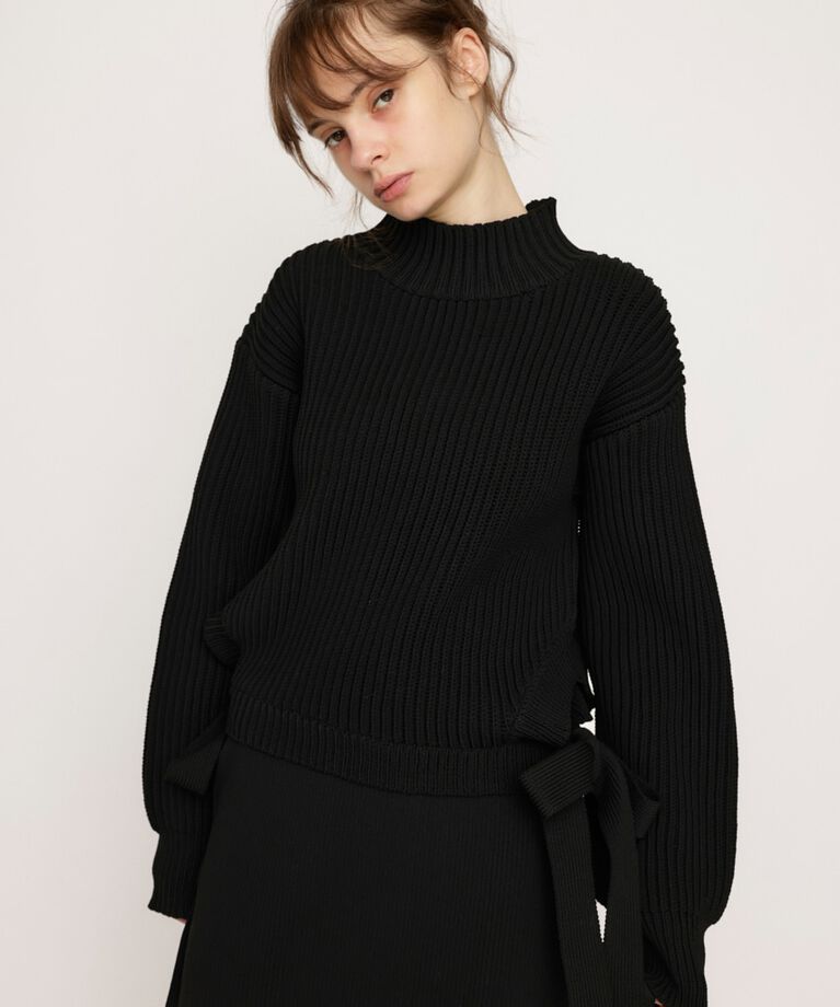 SLY「SIDE RIBBON LG トップス」|ニット・セーター|BLK