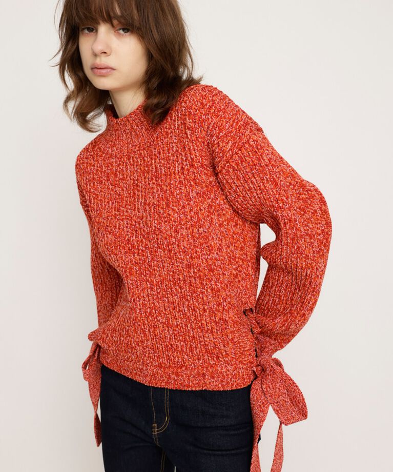 SLY「SIDE RIBBON LG トップス」|ニット・セーター|M/RED7