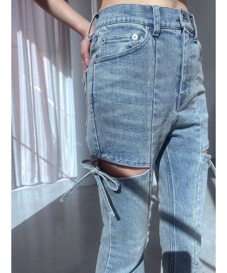 RESEXXY「カットアウトリボンデニムパンツ」|その他|