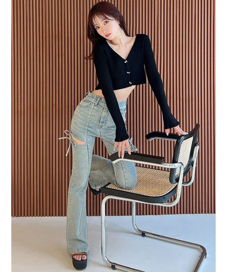 RESEXXY「カットアウトリボンデニムパンツ」|その他|