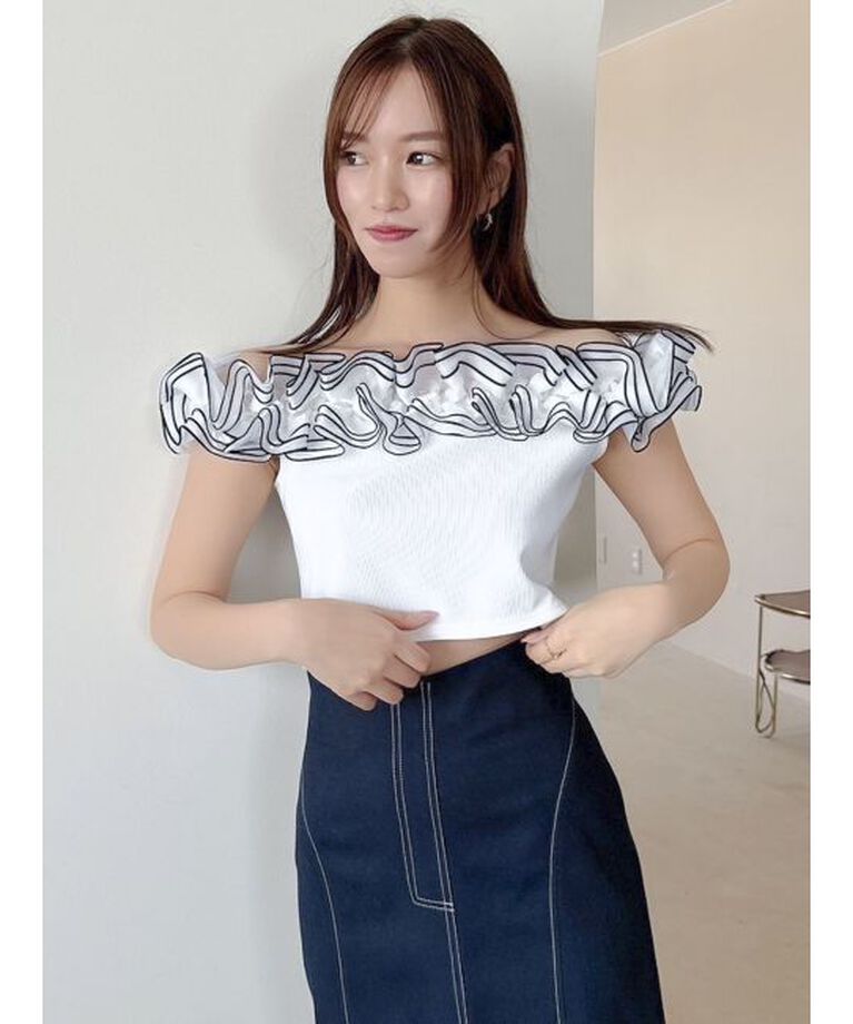 dazzlin「オーバーフリルフショルカットソー」|Tシャツ・カットソー|
