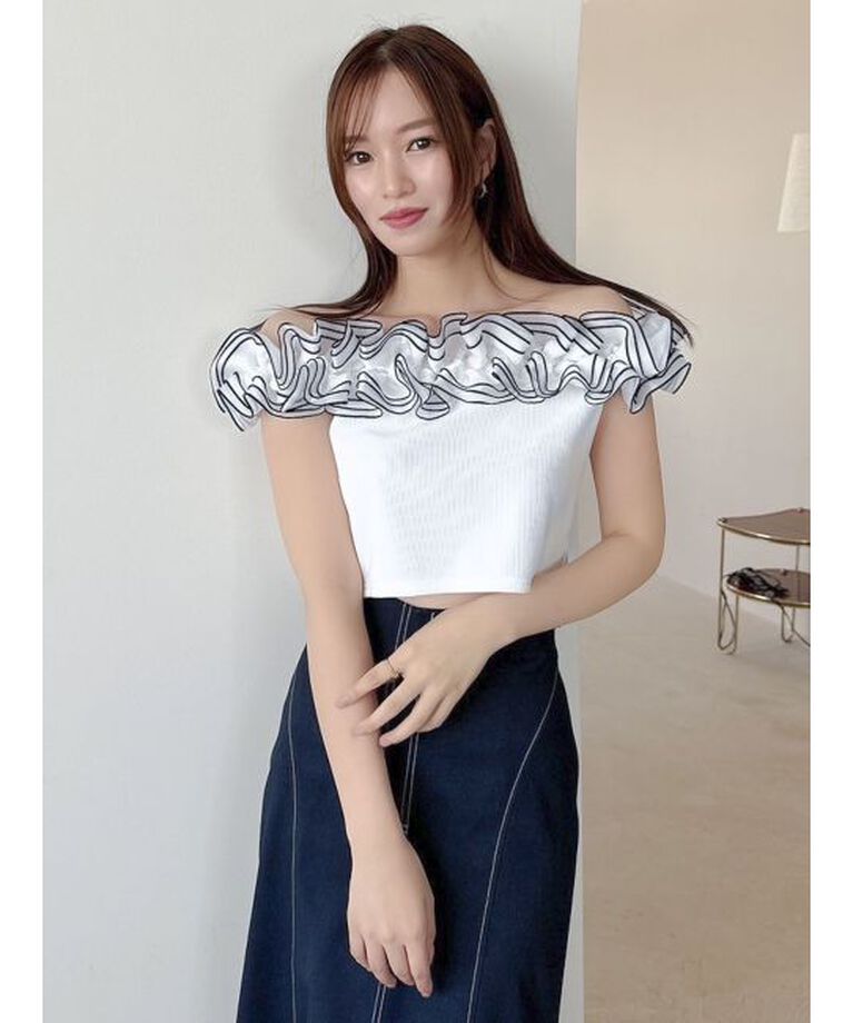 dazzlin「オーバーフリルフショルカットソー」|Tシャツ・カットソー|