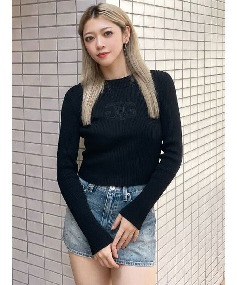 GYDA「SymmetryGYDA embroideryニットトップス」|ニット・セーター|
