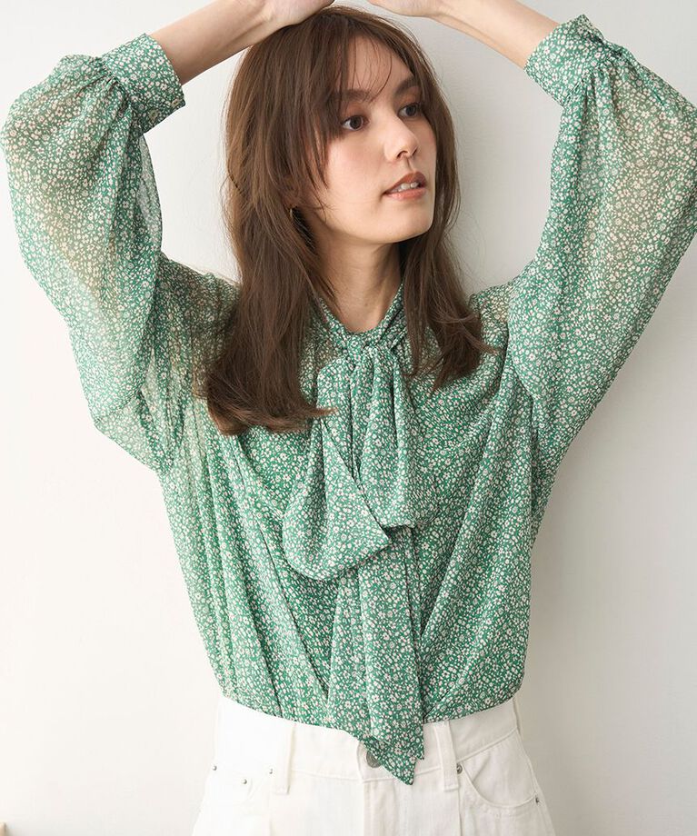 Mila Owen「比翼あきジョーゼットボウタイブラウス」|シャツ・ブラウス|FLOWER