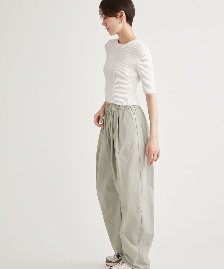emmi atelier「eco 2wayナイロンボリュームパンツ」|チノ|