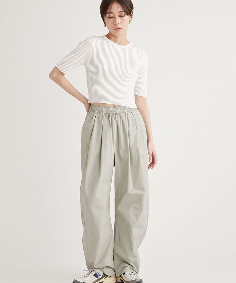 emmi atelier「eco 2wayナイロンボリュームパンツ」|チノ|