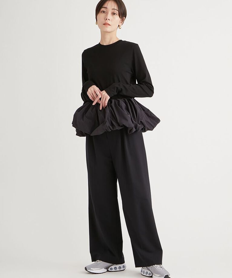 emmi atelier「フリル付きロングスリーブTシャツ」|Tシャツ・カットソー|