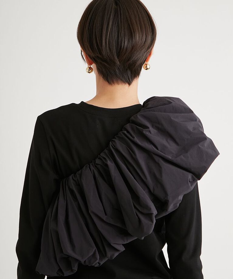 emmi atelier「フリル付きロングスリーブTシャツ」|Tシャツ・カットソー|