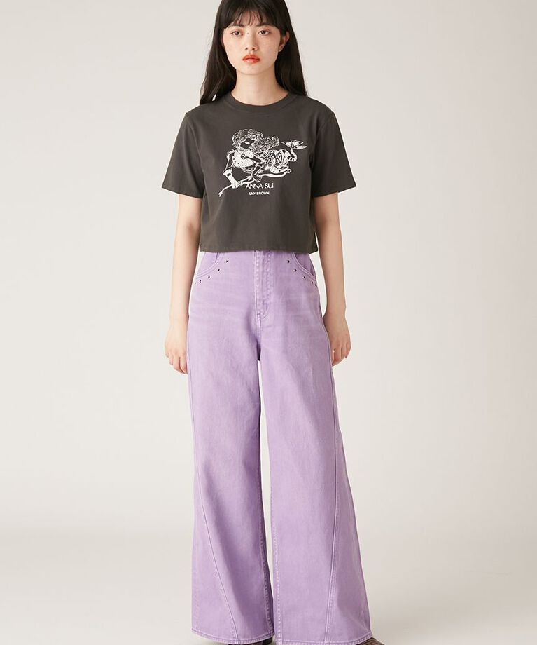 LILY BROWN「【LILY BROWN × ANNA SUI】ワイドデニムパンツ」|デニム|