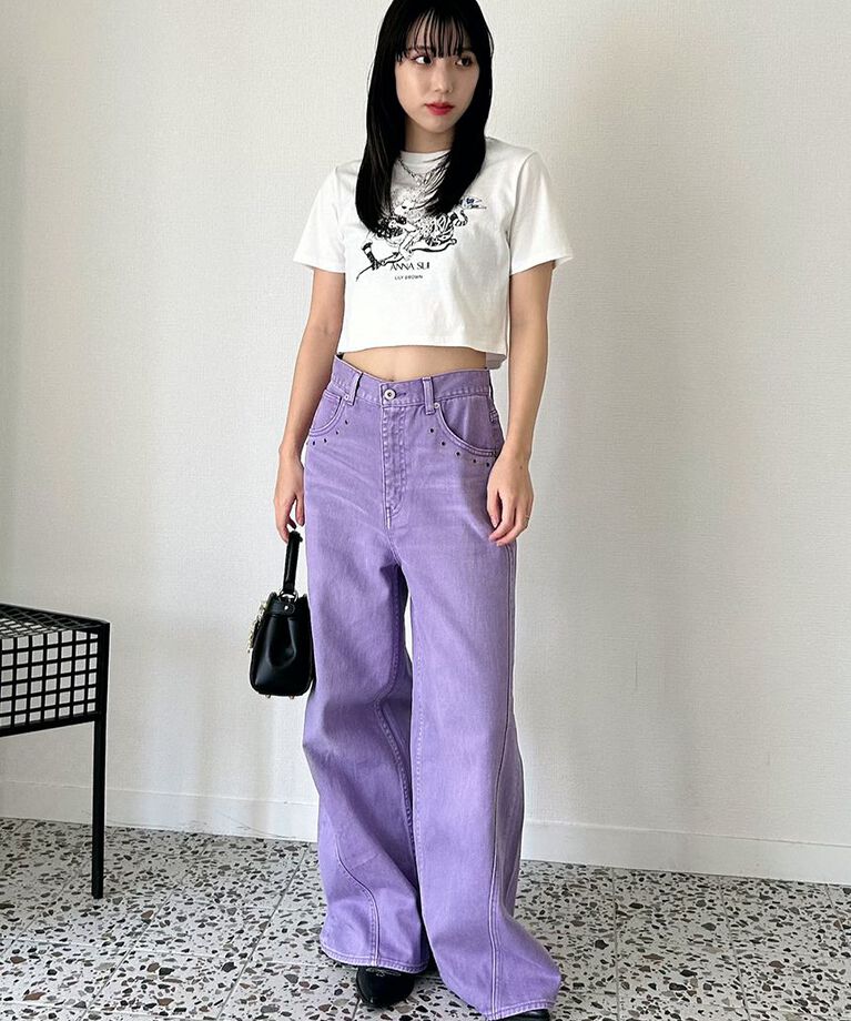 LILY BROWN「【LILY BROWN × ANNA SUI】ワイドデニムパンツ」|デニム|