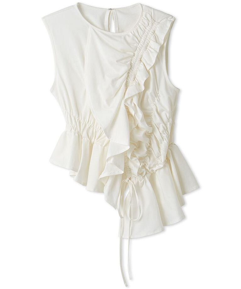 LILY BROWN「アシメフリルカットトップス」|Tシャツ・カットソー|WHT