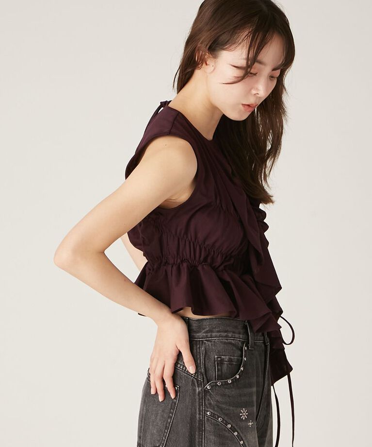 LILY BROWN「アシメフリルカットトップス」|Tシャツ・カットソー|