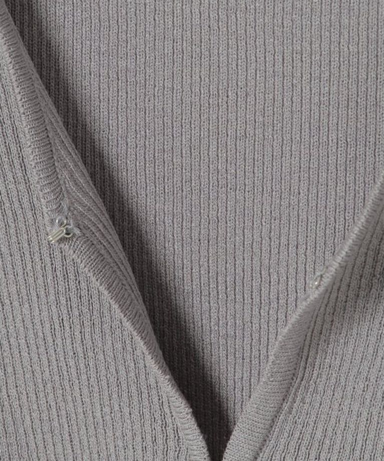 VENCE share style「【2点セット】レーヨンポリネックデザインリブカーディガン」|カーディガン|