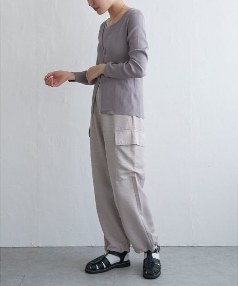 VENCE share style「【2点セット】レーヨンポリネックデザインリブカーディガン」|カーディガン|