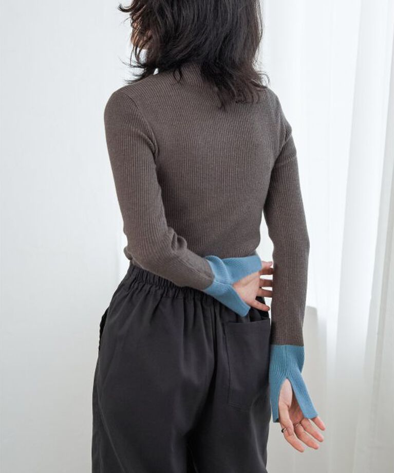 VENCE share style「配色スリット袖ハイネックニット」|タンクトップ|