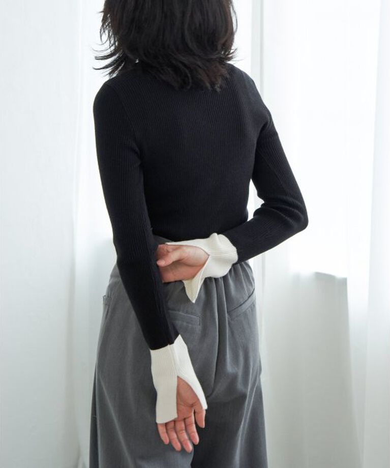 VENCE share style「配色スリット袖ハイネックニット」|タンクトップ|