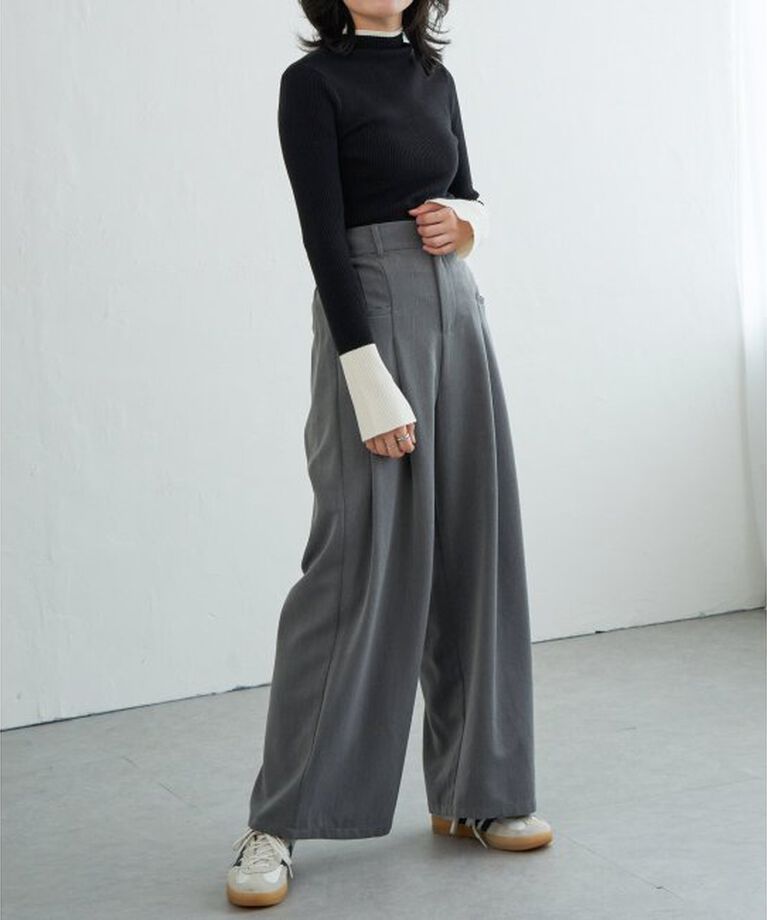 VENCE share style「配色スリット袖ハイネックニット」|タンクトップ|