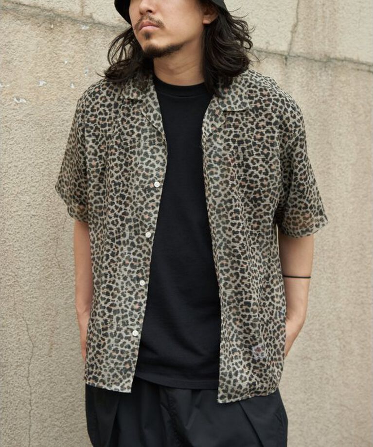 VENCE share style「メッシュ総柄半袖シャツ」|シャツ・ブラウス|ベージュ