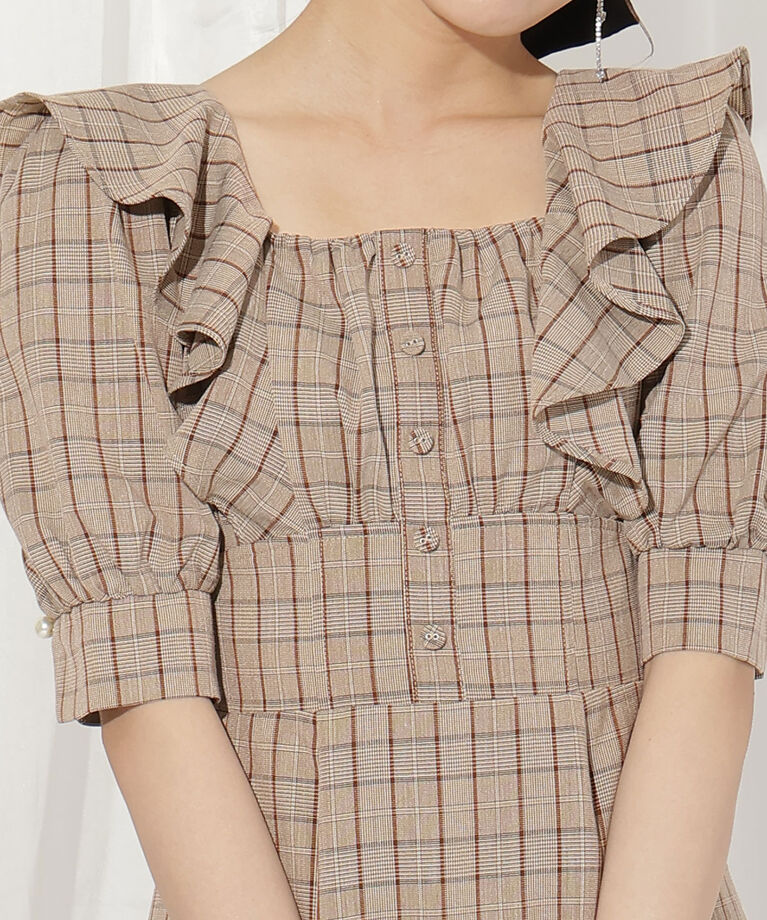 WILLSELECTION「ラッフルフリルパフ袖ワンピース」|ワンピース|