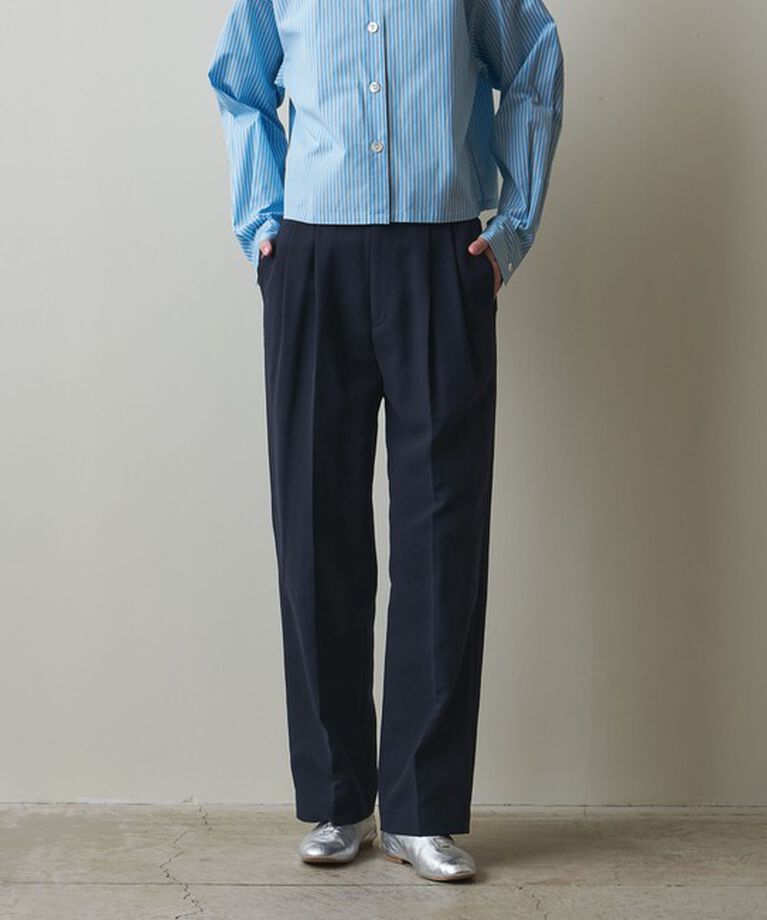 STEVEN ALAN「＜Steven Alan＞コットン ダブルクロス 2タック パンツ」|チノ|NAVY