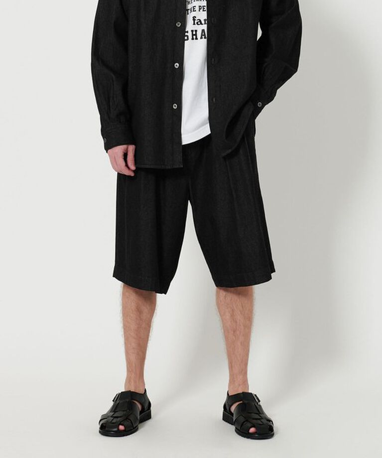 BEAUTY&YOUTH UNITED ARROWS「7.5オンス サテン デニム ワイド ショーツ」|その他|BLACK