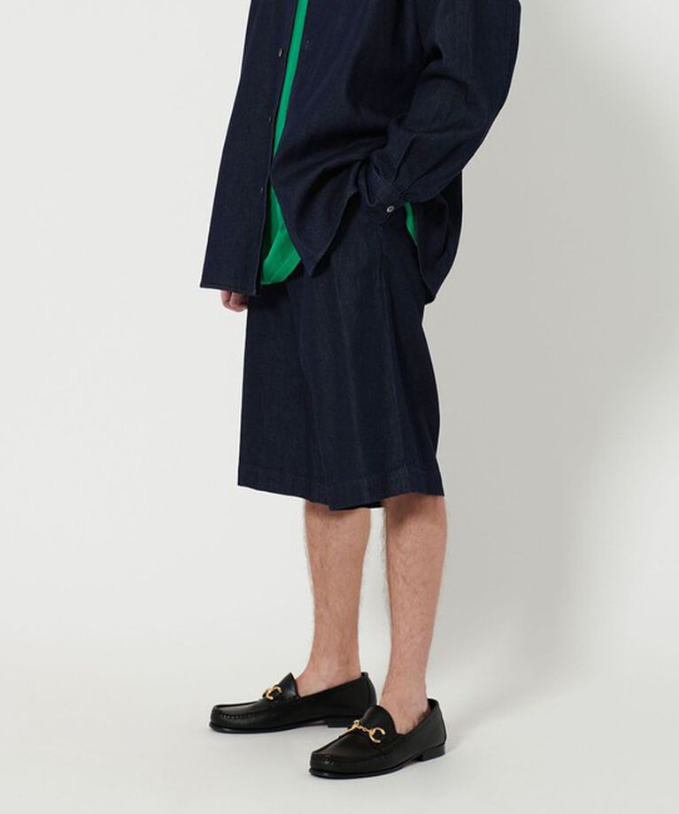 BEAUTY&YOUTH UNITED ARROWS「7.5オンス サテン デニム ワイド ショーツ」|その他|NAVY