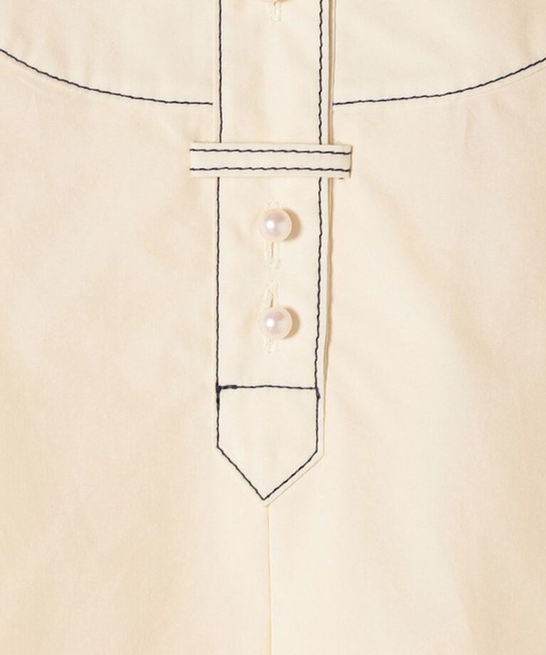 SHIPS for women「〈手洗い可能〉パールモチーフボタンワンピース ストライプ/ソリッド◇」|ワンピース|
