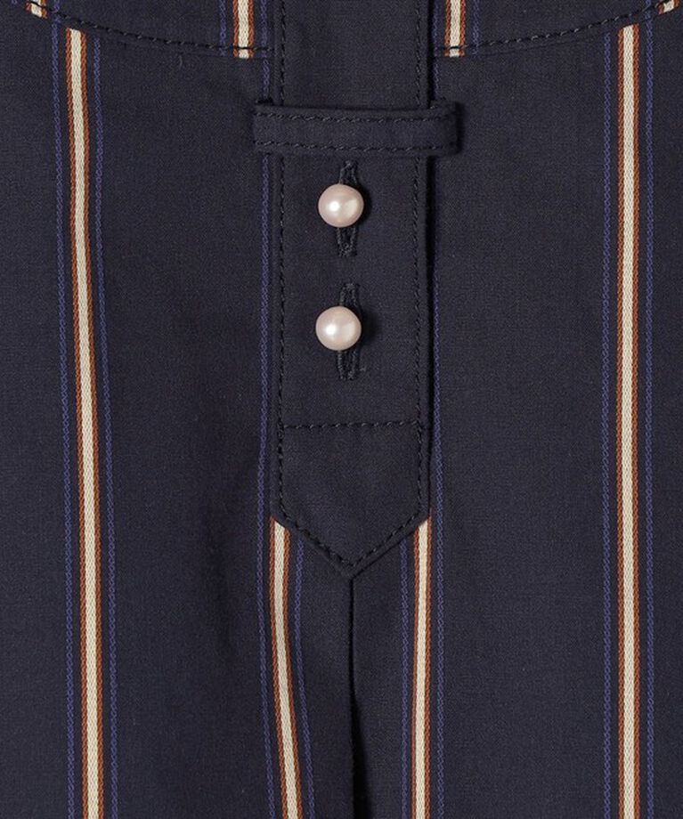 SHIPS for women「〈手洗い可能〉パールモチーフボタンワンピース ストライプ/ソリッド◇」|ワンピース|