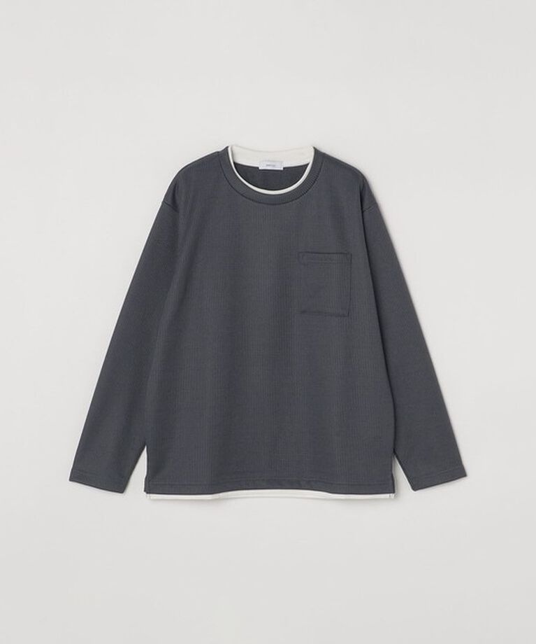 SHIPS any「SHIPS any: パールワッフル フェイクレイヤード Tシャツ (ロンT)◇」|Tシャツ・カットソー|