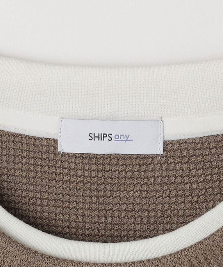 SHIPS any「SHIPS any: パールワッフル フェイクレイヤード Tシャツ (ロンT)◇」|Tシャツ・カットソー|