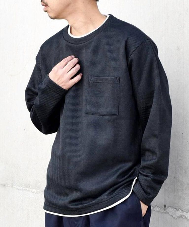 SHIPS any「SHIPS any: パールワッフル フェイクレイヤード Tシャツ (ロンT)◇」|Tシャツ・カットソー|