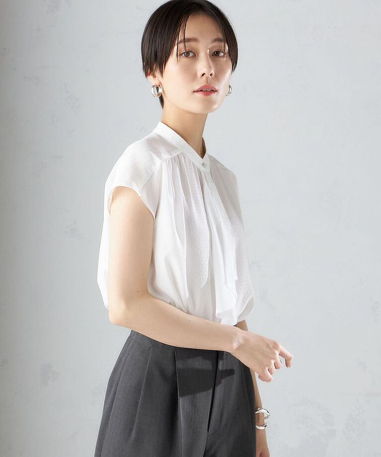 SHIPS for women「〈手洗い可能〉スカーフ タイ フレンチ スリーブ ブラウス ◇」|シャツ・ブラウス|