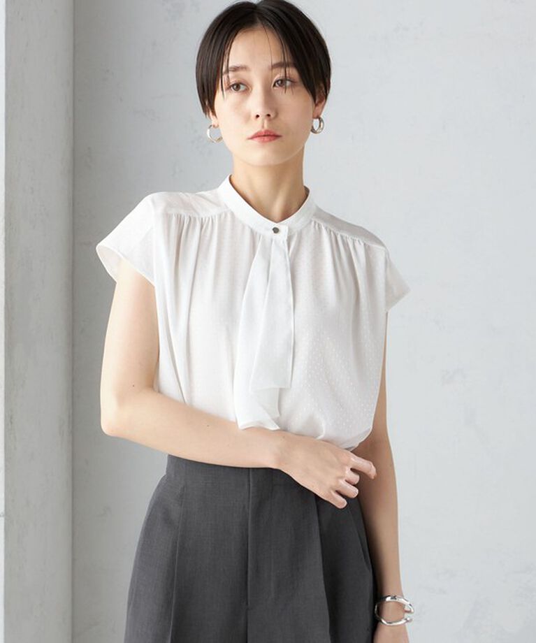 SHIPS for women「〈手洗い可能〉スカーフ タイ フレンチ スリーブ ブラウス ◇」|シャツ・ブラウス|