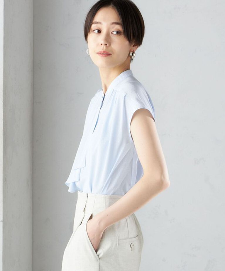 SHIPS for women「〈手洗い可能〉スカーフ タイ フレンチ スリーブ ブラウス ◇」|シャツ・ブラウス|