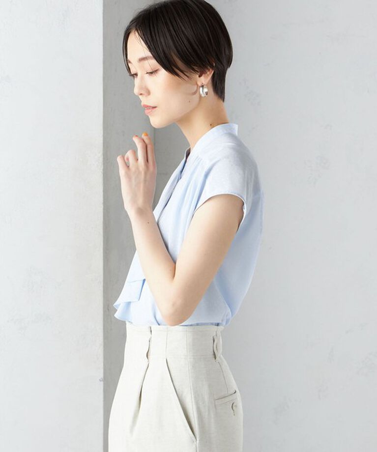 SHIPS for women「〈手洗い可能〉スカーフ タイ フレンチ スリーブ ブラウス ◇」|シャツ・ブラウス|