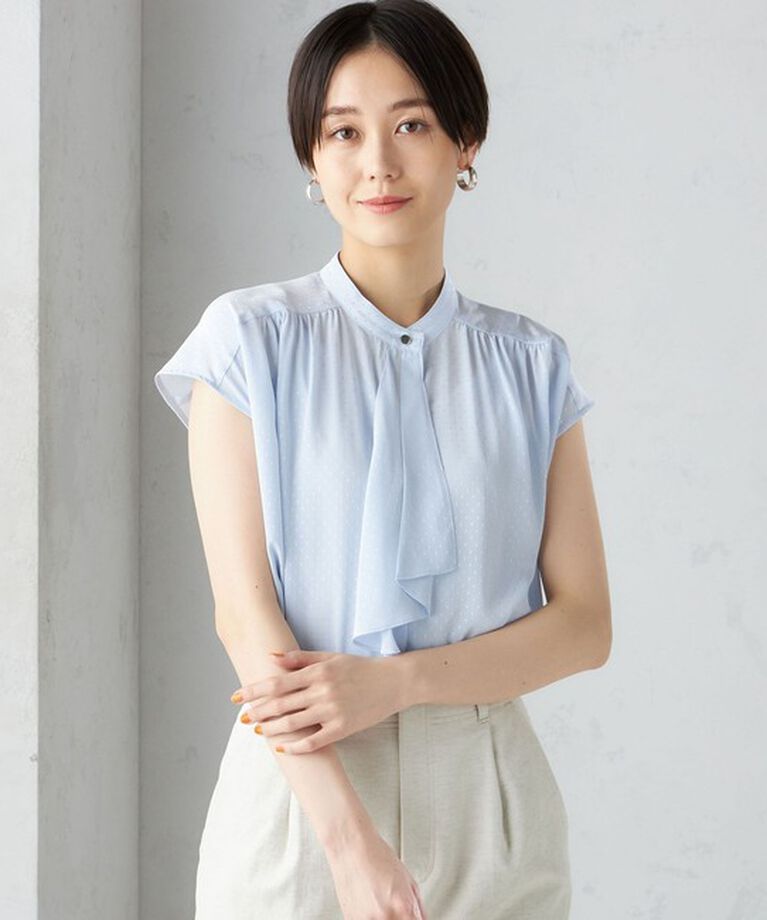 SHIPS for women「〈手洗い可能〉スカーフ タイ フレンチ スリーブ ブラウス ◇」|シャツ・ブラウス|