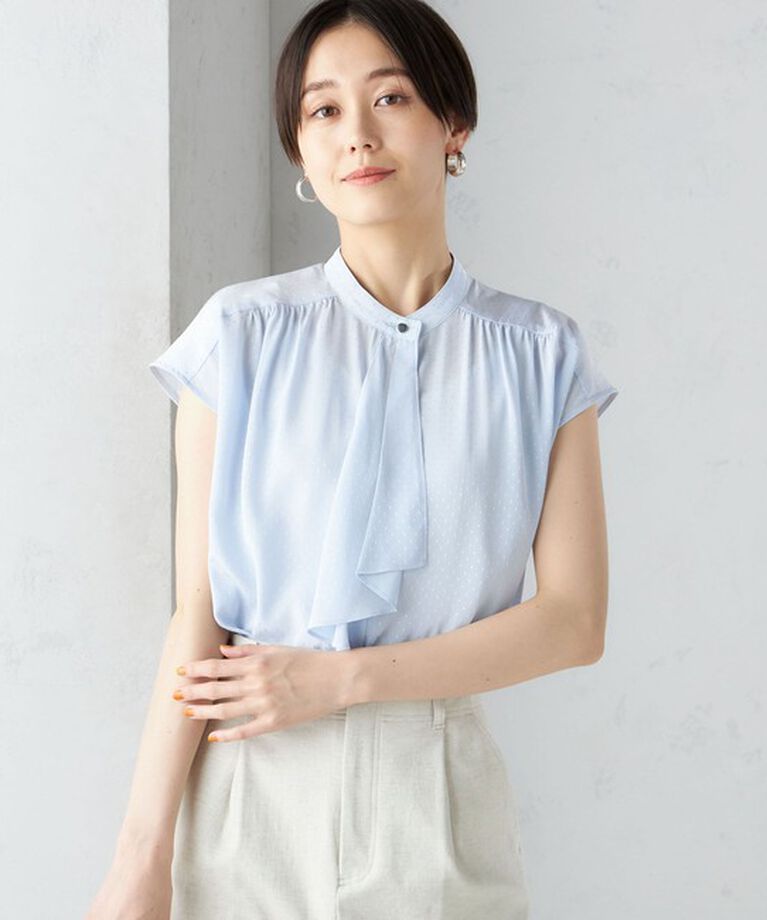 SHIPS for women「〈手洗い可能〉スカーフ タイ フレンチ スリーブ ブラウス ◇」|シャツ・ブラウス|