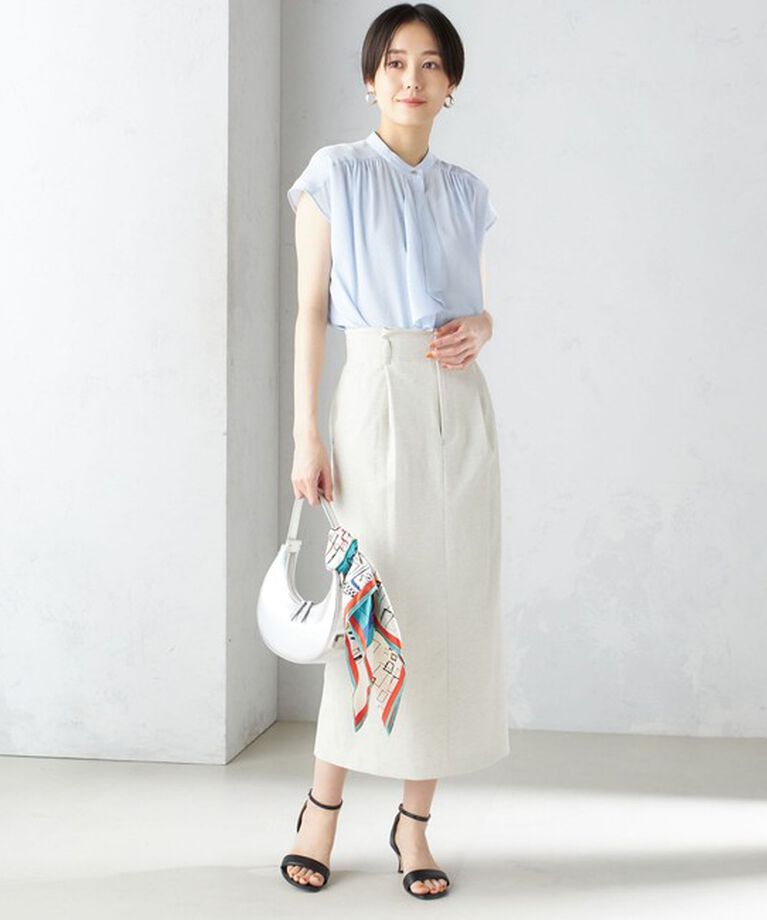 SHIPS for women「〈手洗い可能〉スカーフ タイ フレンチ スリーブ ブラウス ◇」|シャツ・ブラウス|