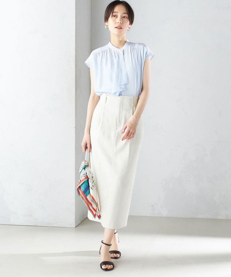 SHIPS for women「〈手洗い可能〉スカーフ タイ フレンチ スリーブ ブラウス ◇」|シャツ・ブラウス|