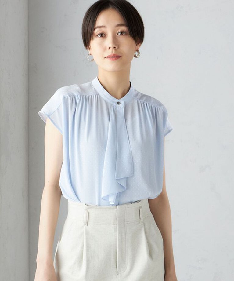 SHIPS for women「〈手洗い可能〉スカーフ タイ フレンチ スリーブ ブラウス ◇」|シャツ・ブラウス|