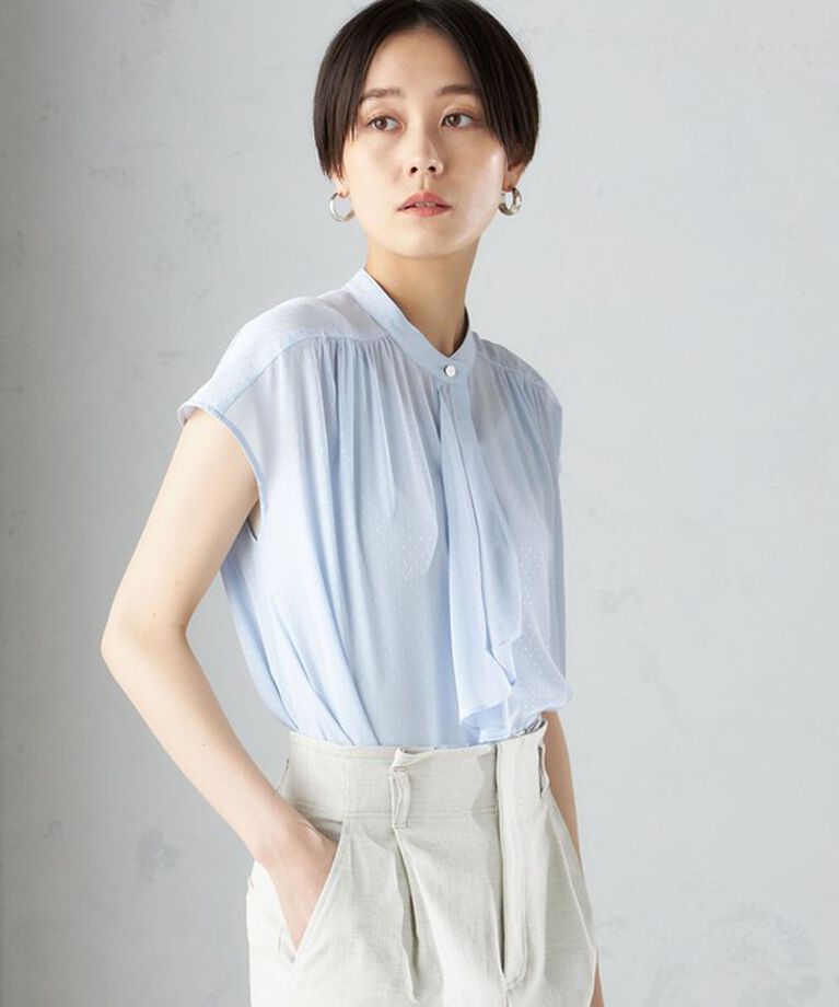 SHIPS for women「〈手洗い可能〉スカーフ タイ フレンチ スリーブ ブラウス ◇」|シャツ・ブラウス|